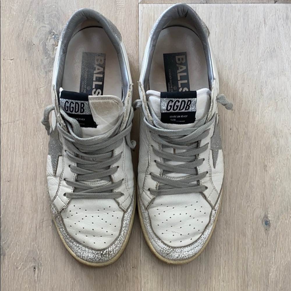 Golden Goose ballstar silver glitter